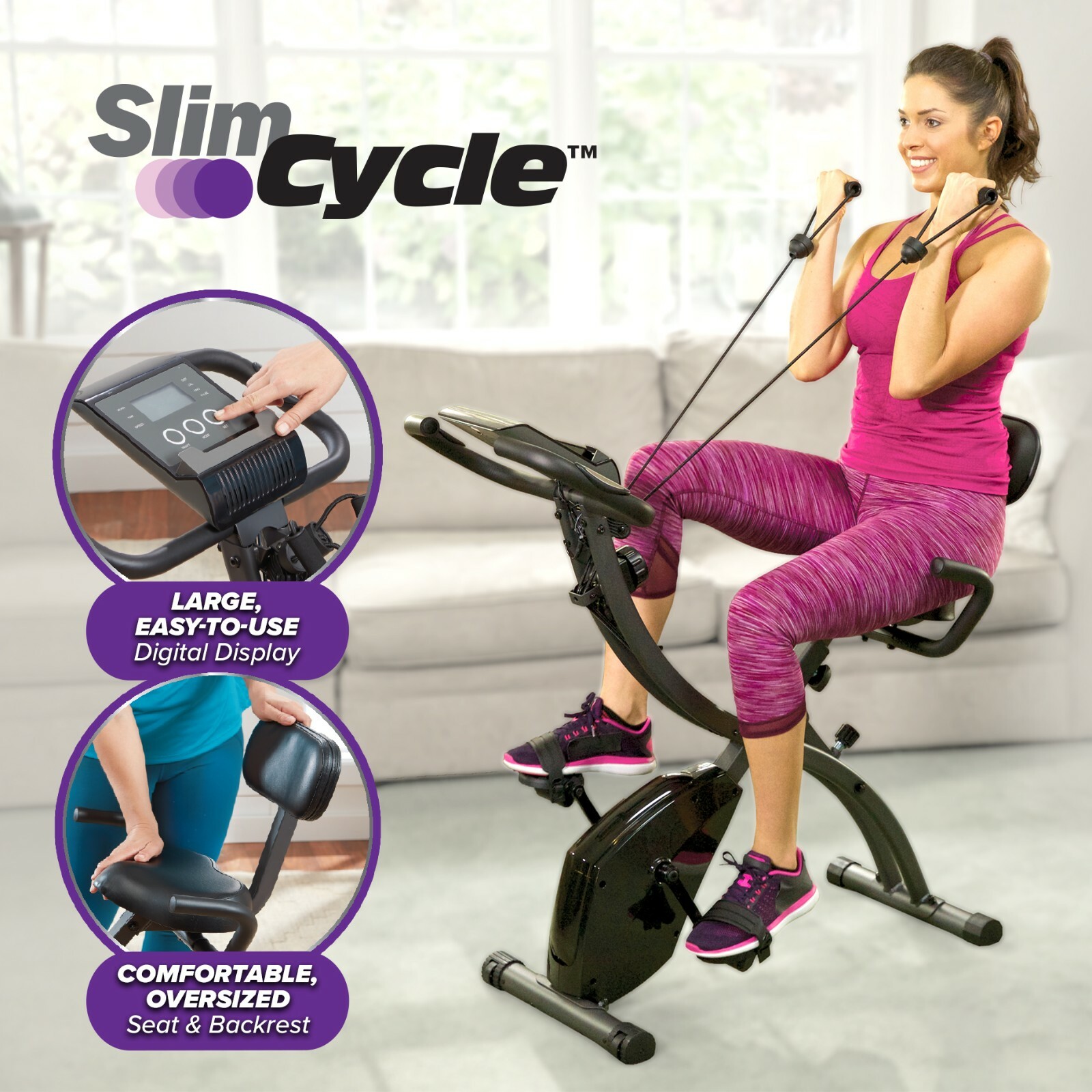 cycling machine with backrest