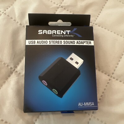 SABRENT USB External Audio Stereo Sound Adapter Windows, Mac Plug play AU-MMSA 
