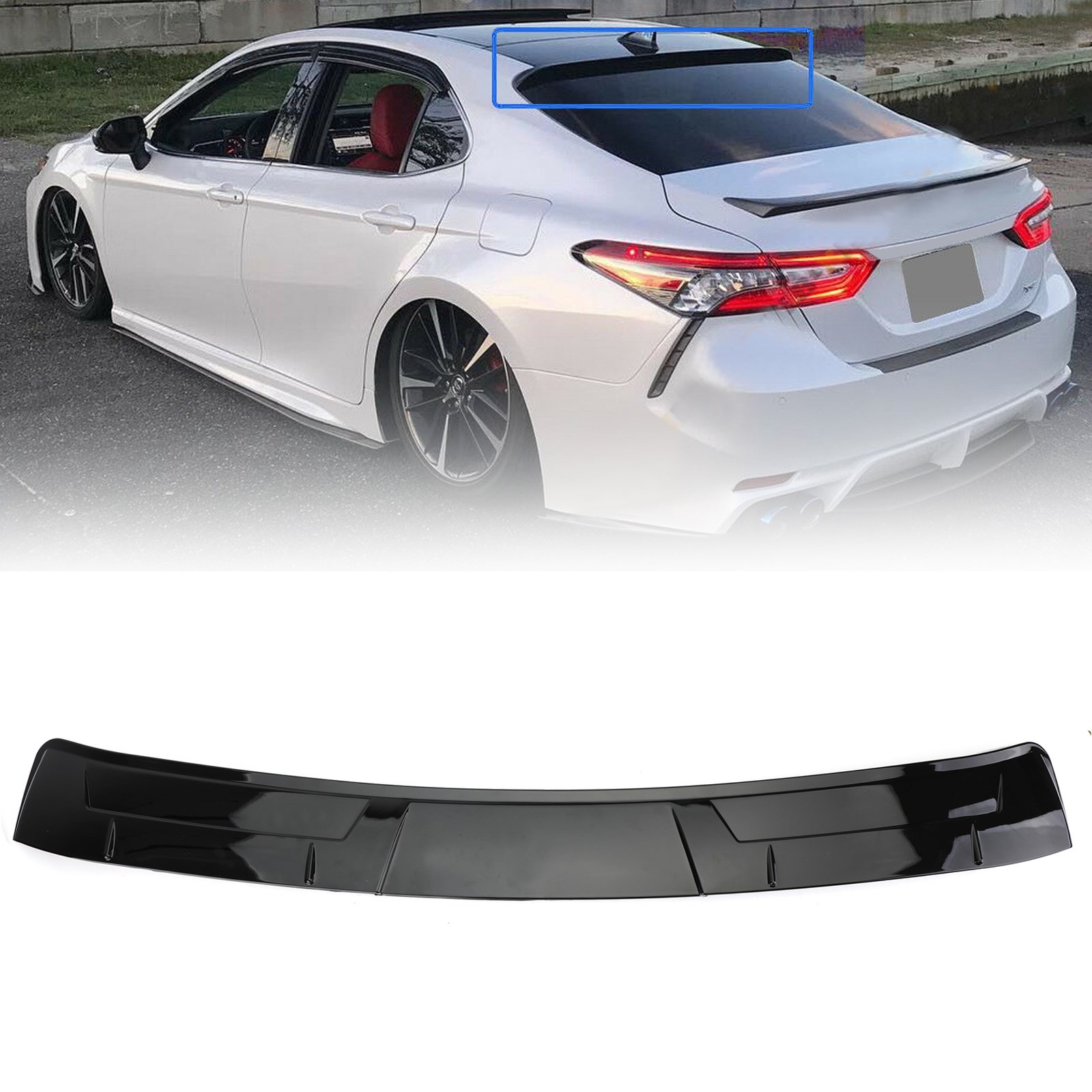 Glossy Black Rear Window Roof Spoiler Fit Toyota Camry LE SE XSE