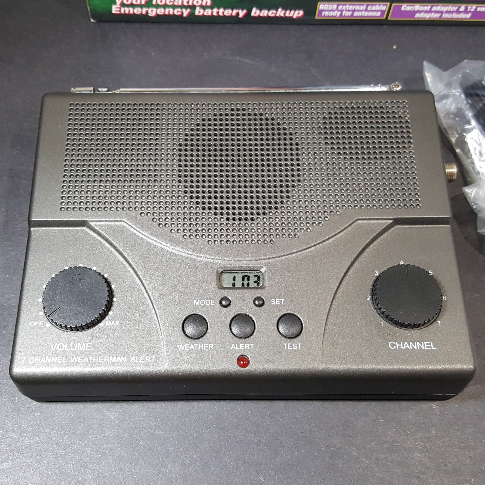 NOAA Weatherman Alert Weather Radio Car Adapter Tabletop Weather Monitor Storms