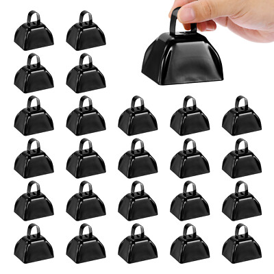 24pcs 3 inch Cow Bells for Football Games Cow Bells for Sporting Events Black