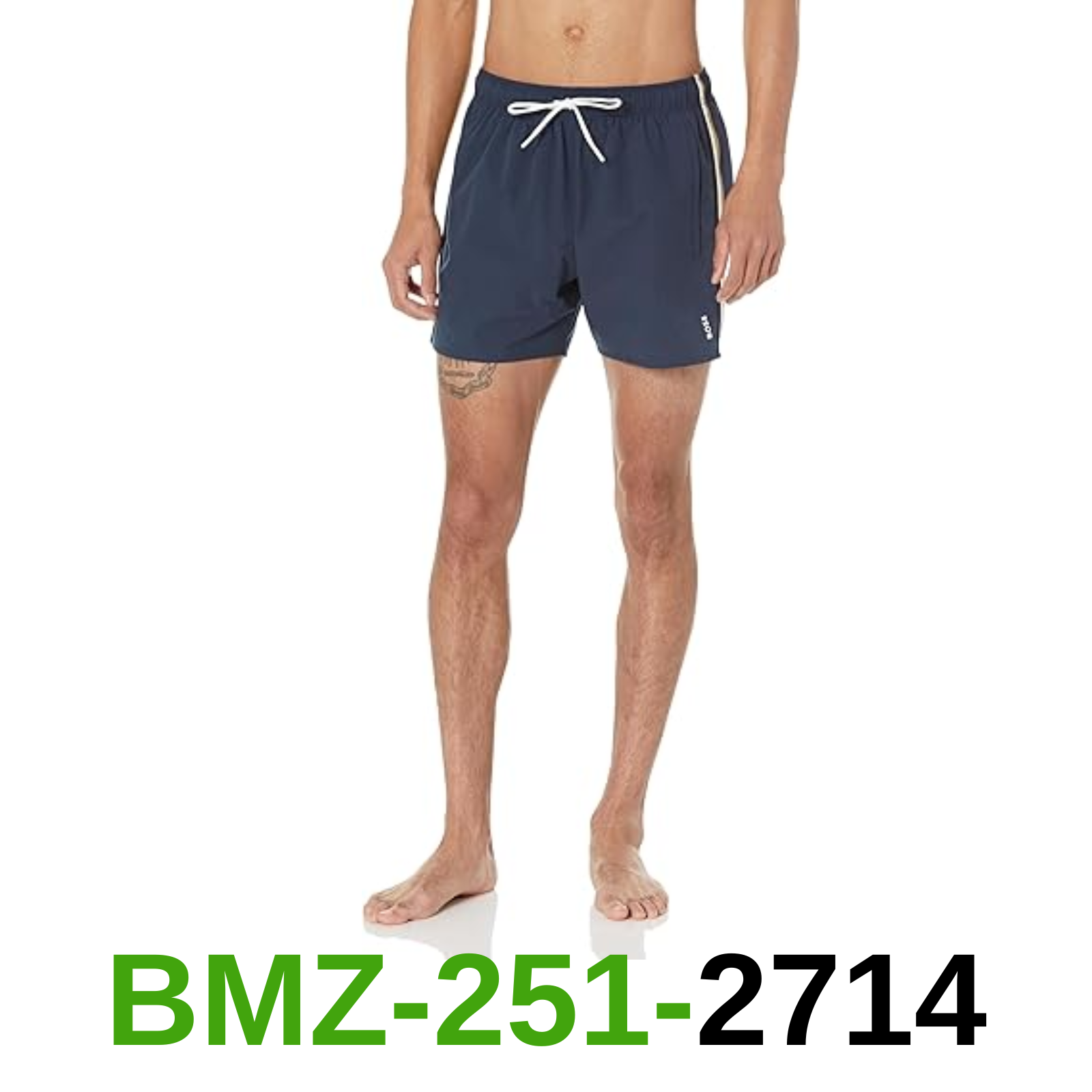 BOSS Iconic Stripe Swim Trunks Large, Royal Sky Captain Blue, L