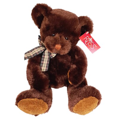 Russ Berrie Teddy Bear Espresso Brown #4398 Plush Collectable New With Tags