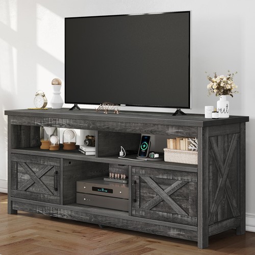 Cabinet Media Console For Up To 65 In Tvs With Power Outlets