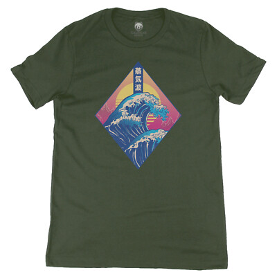Great Wave Off Kanagawa Vaporware Retro Graphic Art Tee Novelty T-Shirt