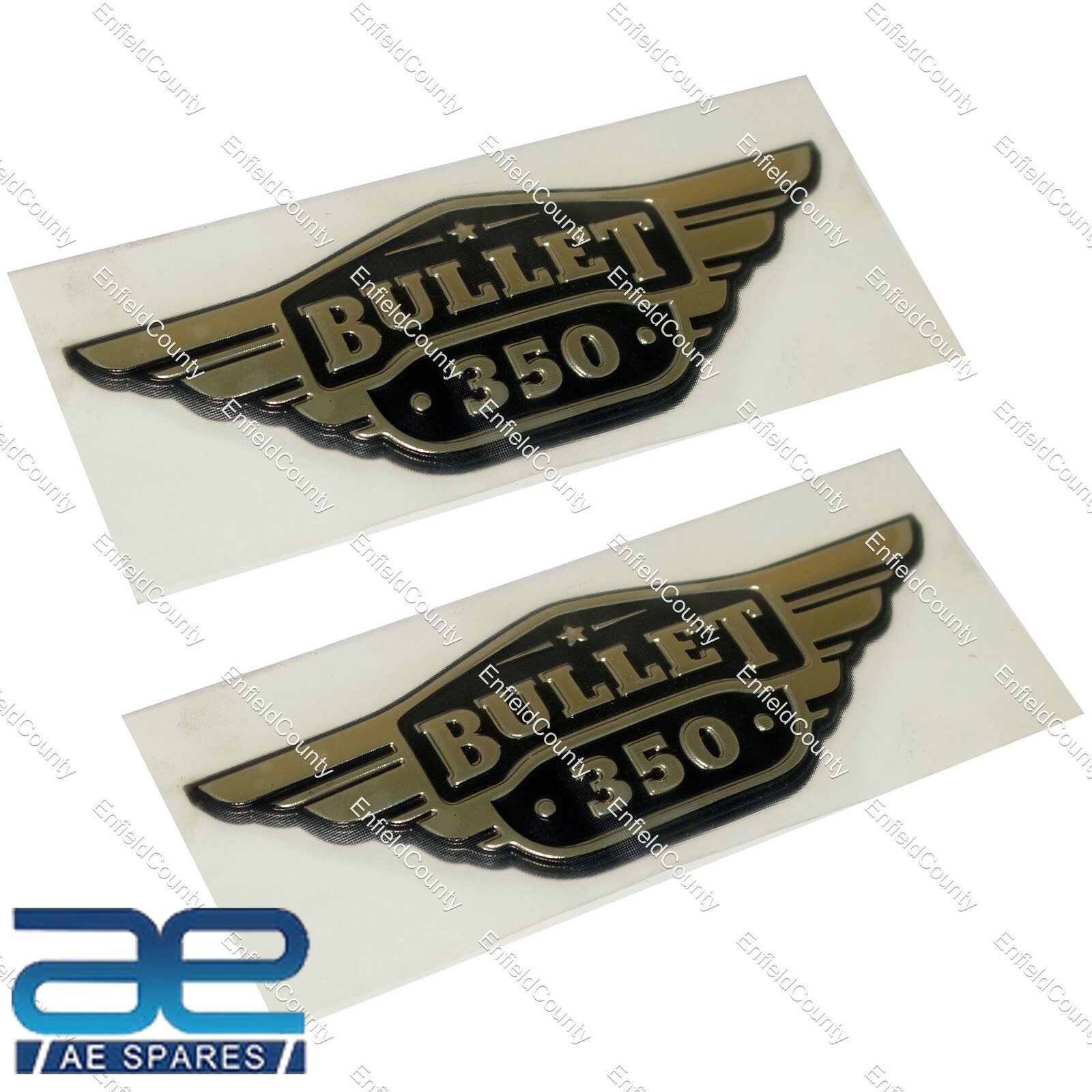 For Royal Enfield Bullet 350 ToolBox Decal Sticker Badge Size 130mmX45mm Pair 