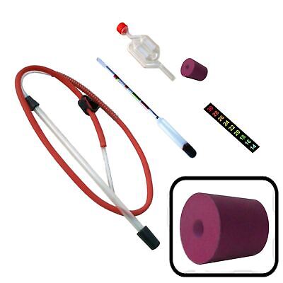 Homebrew Accessory Kit Siphon, Hydrometer, Airlock & Bung, Thermometer Strip