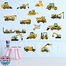 Wall Decals Stickers Construction Vehicles Wall Stickers Tractor Excavator Crane Wall Murals Peel and Stick Removable Wall Decor for Nursery Kid Boys Girls Bedroom Living Room Playroom Classroom