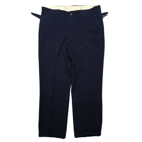 パンツ dunhill wool 100% wide slacks navy DUNHILL Straight-Leg Pleated Pinstriped Wool Suit Trousers