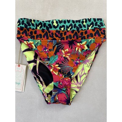 Maaji Swim Women Sz S Bikini Bottom Multicolor Floral Swimwear Reversible NWT