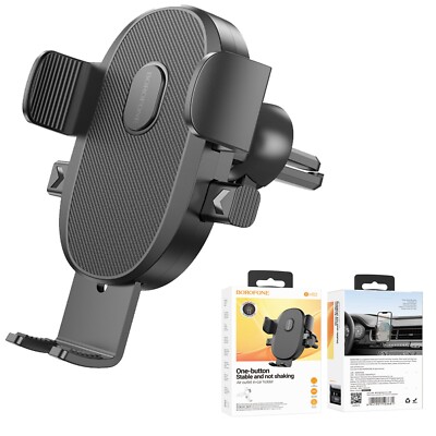 Borofone BH92 Car Air Outlet Holder ABS One-key Auto Clamping Chracket - Black