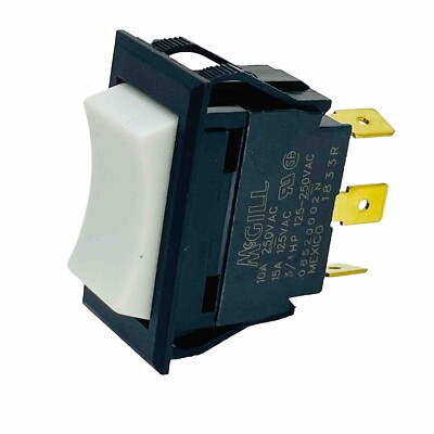 Qty 1 McGill 1P Rocker Switches SPDT On-Off-On 125-250Vac White ~USA SELLER~