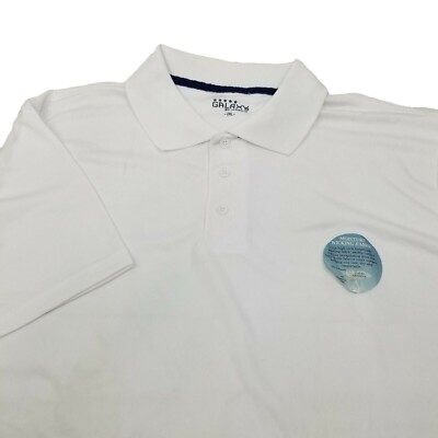 Galaxy Men's Shirt 2XL White Polyester short Sleeve Men's Polo/Golf Shirt