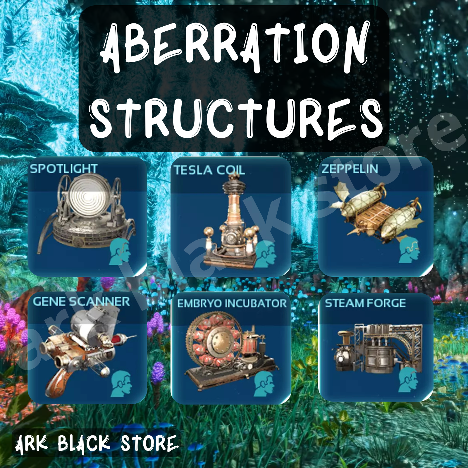 AUBERGE　ARK ATOMIC 44 Ark Ascended Structures Aberration steampunk Bobs Tall Tales