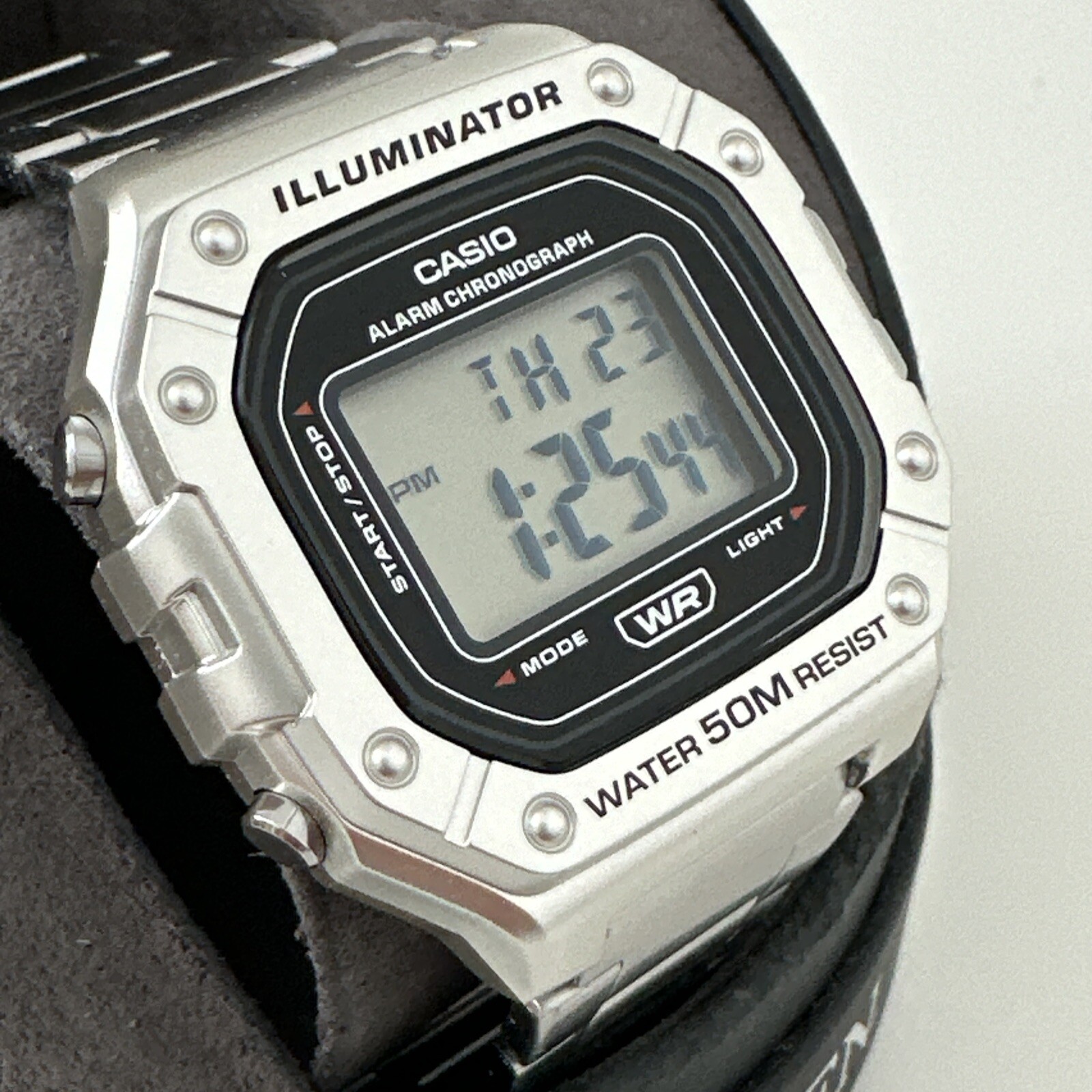 Casio W218HD-1AV, 50 Meter WR Chronograph Watch, Alarm, Illuminator,