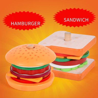 Kitchen Toys Smooth Surface Entertainment Hamburger Early Educational Matching