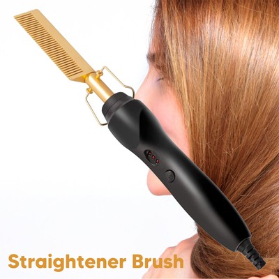 Hair Straightener Comb Beard Straightening Comb Heat Hot Comb Electric Press Pro