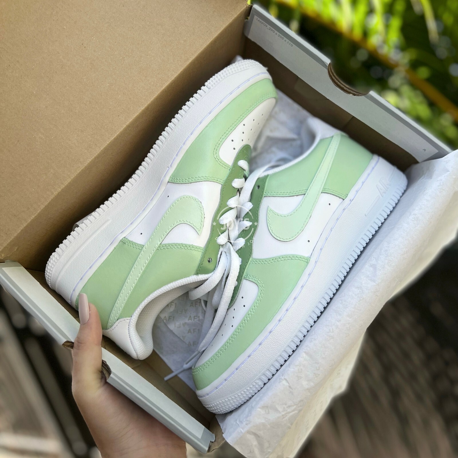 Pre-owned Nike Olive Green Custom  Air Force 1 Low Sneakers-brand