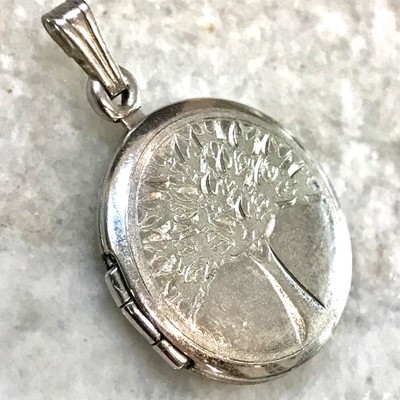 Family Tree Of Life Memory Keeper Locket Pendant 925 Sterling Silver 2 Photo ~1 