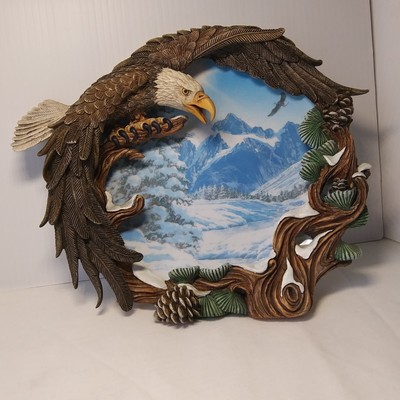 3D American Bald Eagle Plate Hamilton Collection 1996 Patriot Porcelain Resin