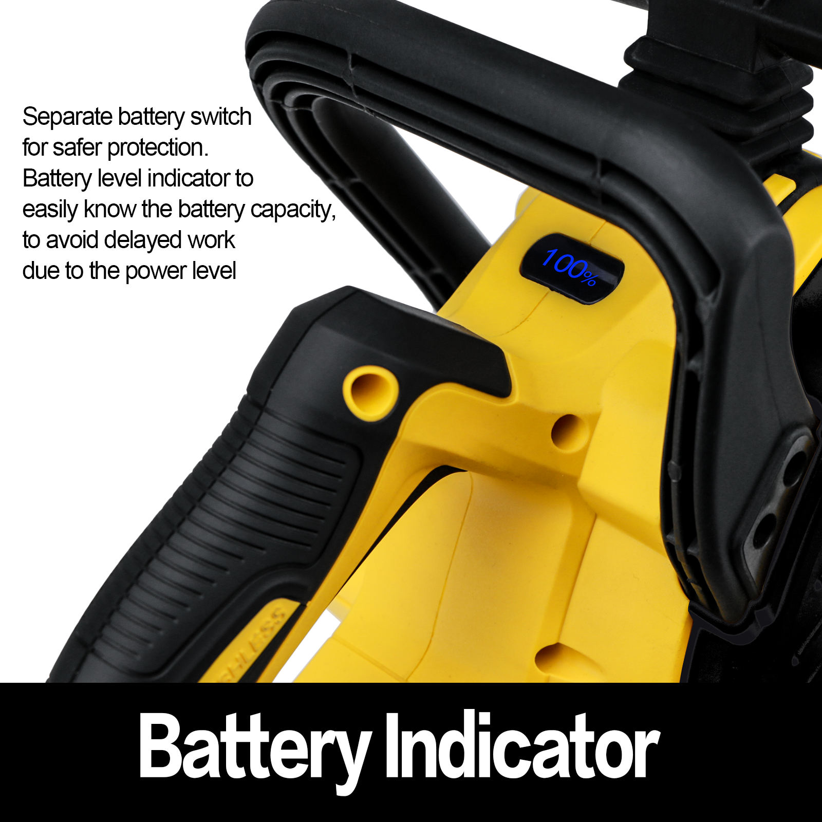 12 in Cordless Compact Chainsaw For DEWALT 20V MAX Battery Brushless w/2 chains