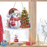 Bowetile Christmas Wreath Hanging Diamond Art Painting Kits for Kids Adults, 5D Special Shape Diamond Art Kits Snowman, Crystal Gem Painting Arts and Crafts for Kids Ages 8-12 for Home Garden Decor