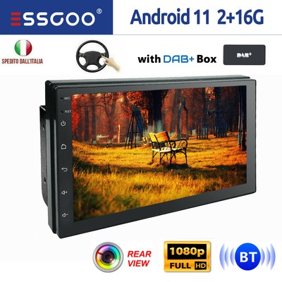 ESSGOO 7" Android 11 Autoradio Bluetooth GPS DAB+ BOX 2 DIN MP5 2+16GB USB WiFi