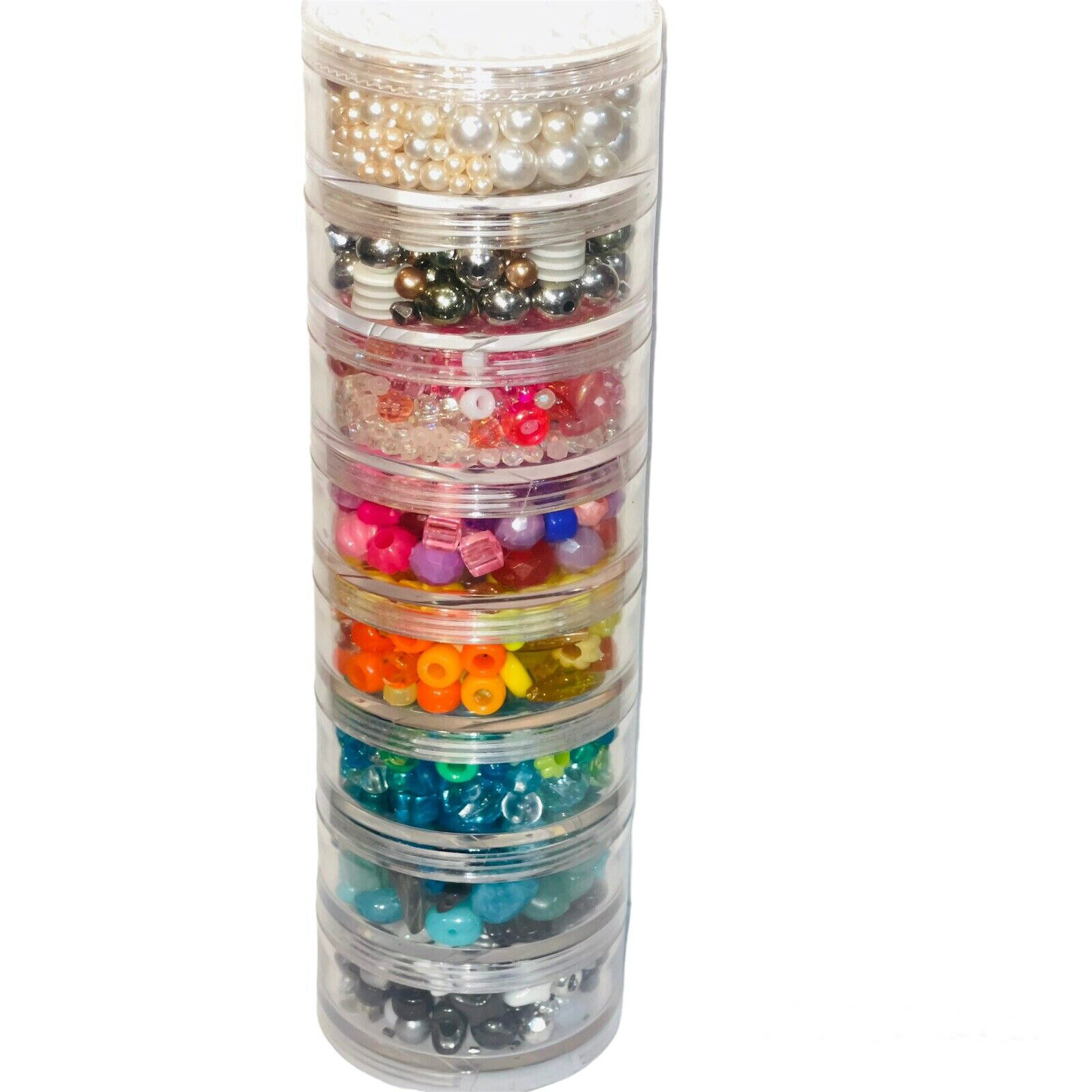 Jewelry Making Supplies Bead Storage 8 Piece Filled with Variety of Loose Beads
