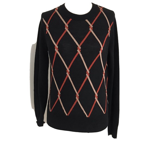 Dries Van Noten Multi Color Wool Lurex Sweater Black Crew