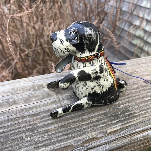 Vintage 1930's Marx Tin Litho Flipo The Jumping Dog Wind Up Toy With Key Works