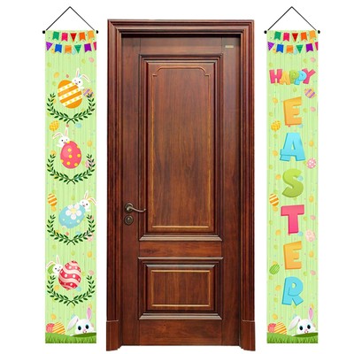 Happy Easter Porch Sign Banner Indoor Door Banner Easter Party 