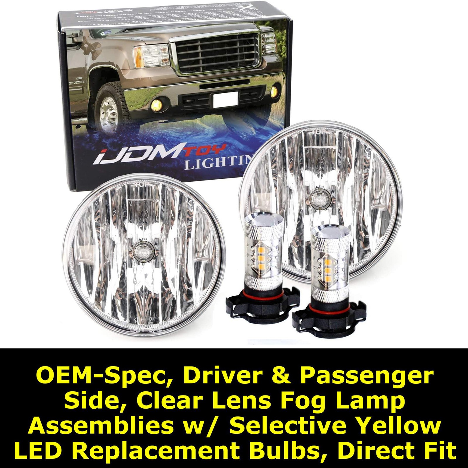 LED Fog Light Kit For GMC 2007-2013 Sierra 1500/2500/3500 by iJDMTOY