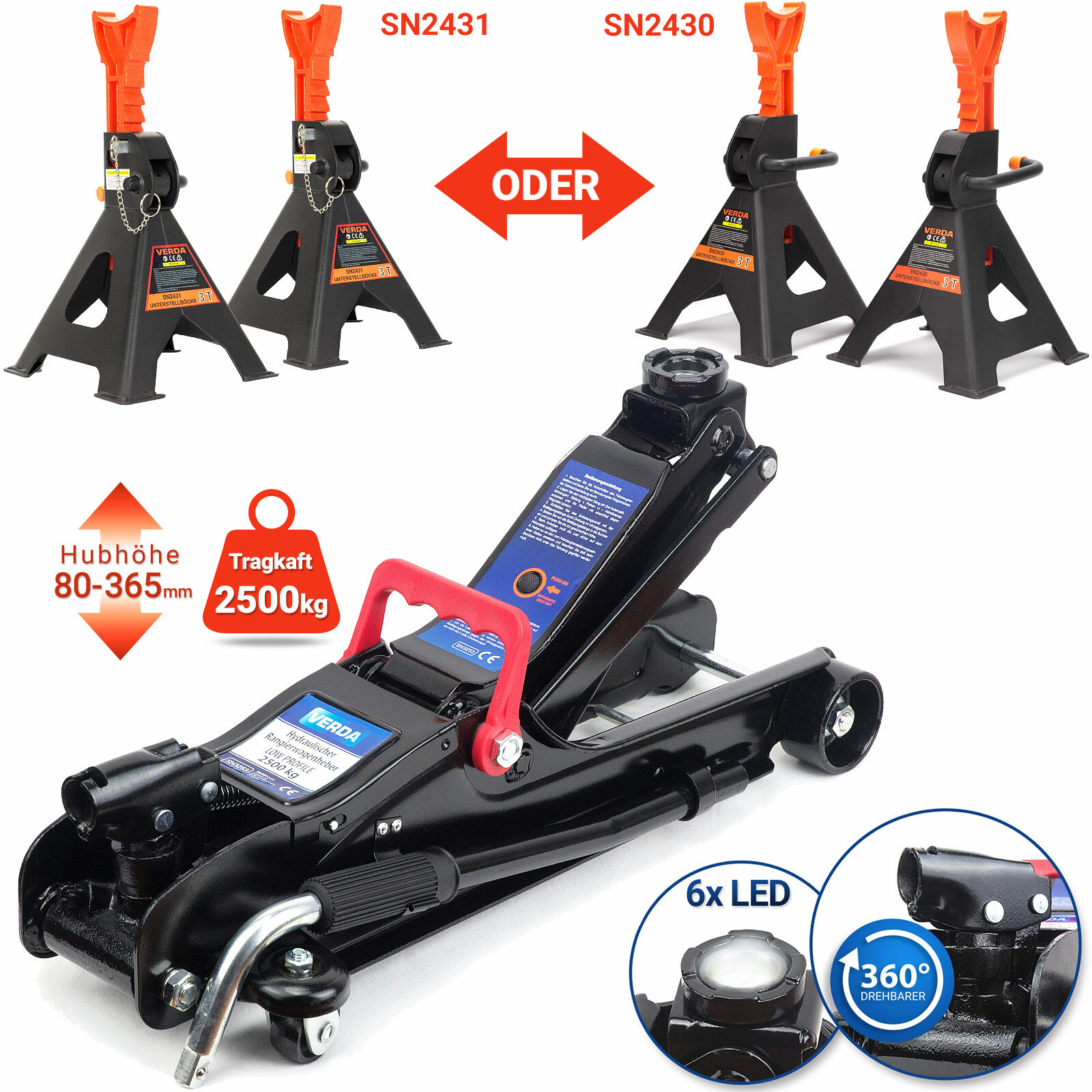 Wagenheber Autoheber Rangierwagenheber 2,5T 85385mm