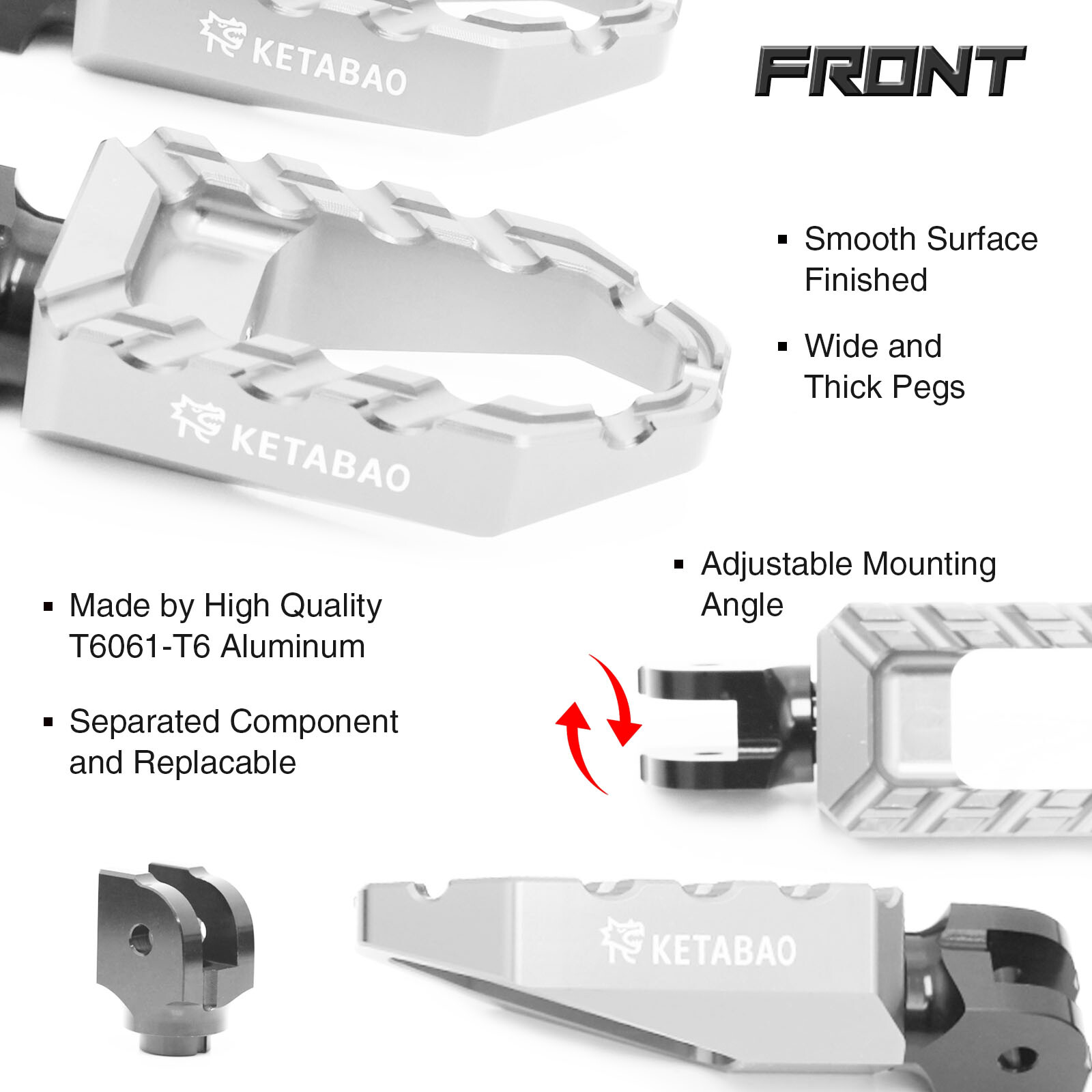ピングのたび Titanium BUZZ Front Wide Footpegs For Kawasaki Ninja ZX-11