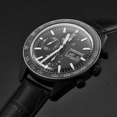 Pre-owned Louis Erard Louiserard Sportive, M, Strp, Blk Chrno-d,s/s Blk-b,m A
