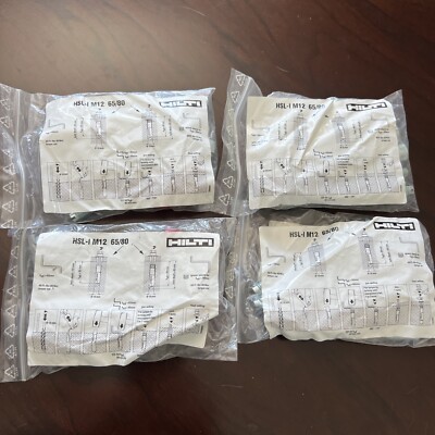 NEW, 4 Bags-8 Units Hilti Bolt Heavy Duty Expansion Anchors HSL -I M12 65/80 90R