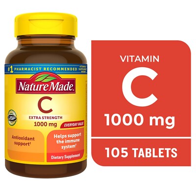 Nature Made Extra Strength Vitamin C 1000 Mg, Dietary Supplement - 105 ct