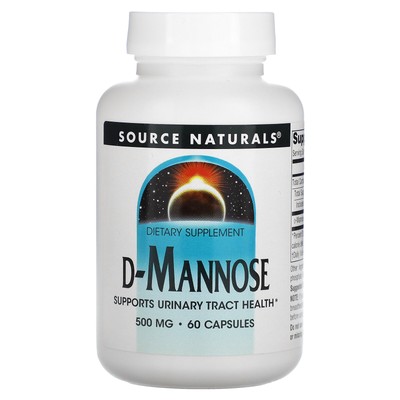 Source Naturals D-манноза 500 мг 60 капсул без молока, без яиц,