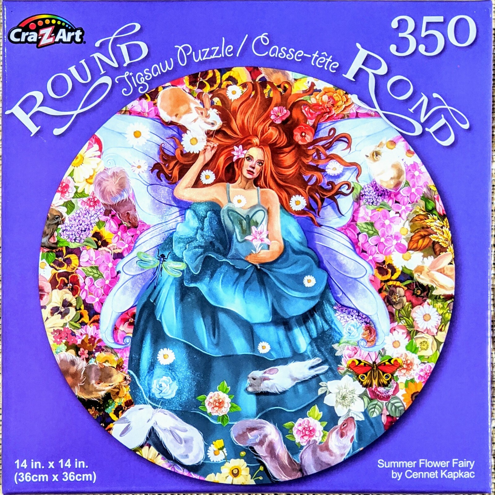 Summer Flower Fairy, Round Jigsaw Puzzle by Cra Z Art, 350