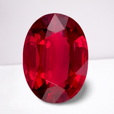 Flawless Ruby Oval Cut Gemstone 8x6 mm - 1.23 Ct Vivid Loose Gemstone