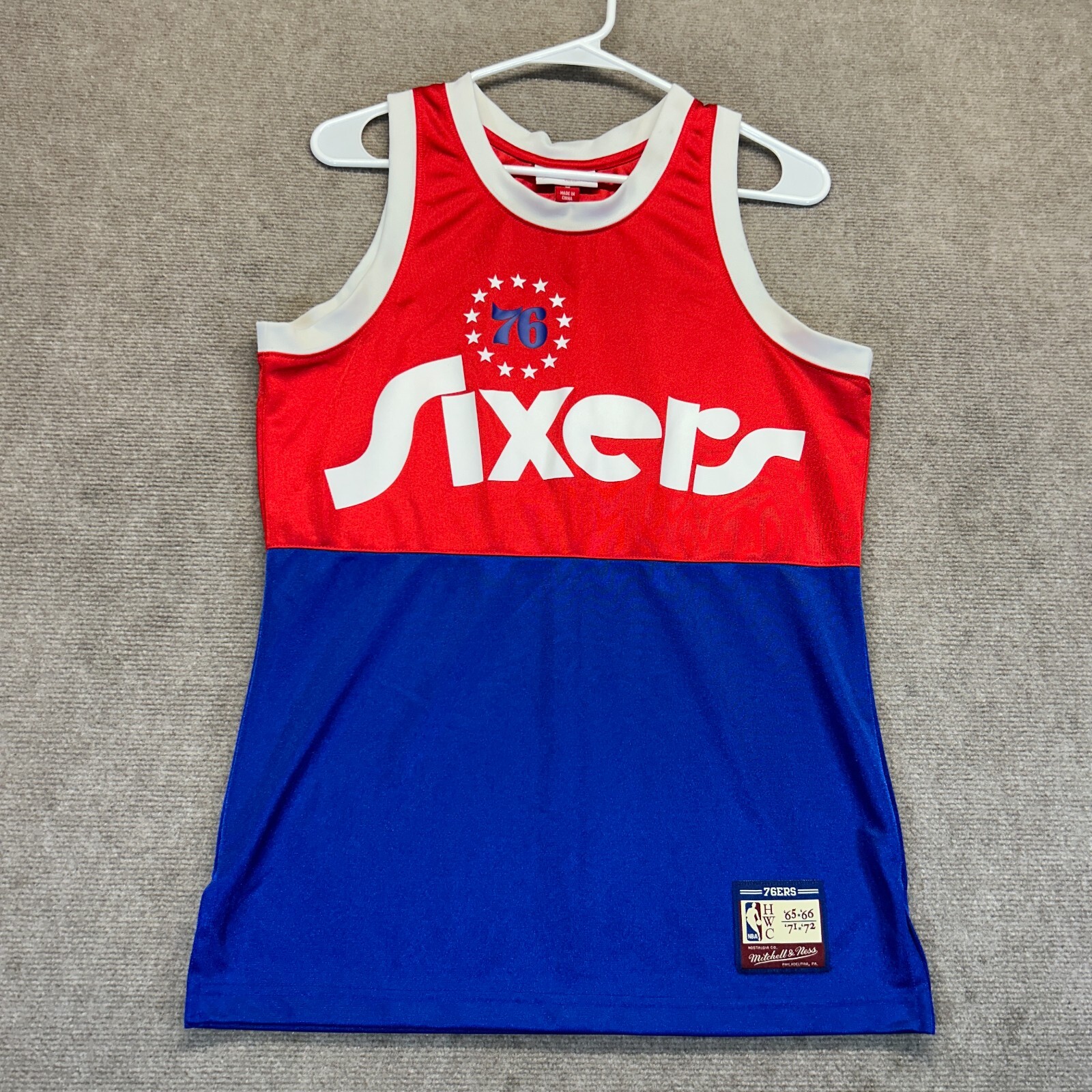 Philadelphia 76ers Jersey Adult S/XS Mitchell & Ness HWC 65