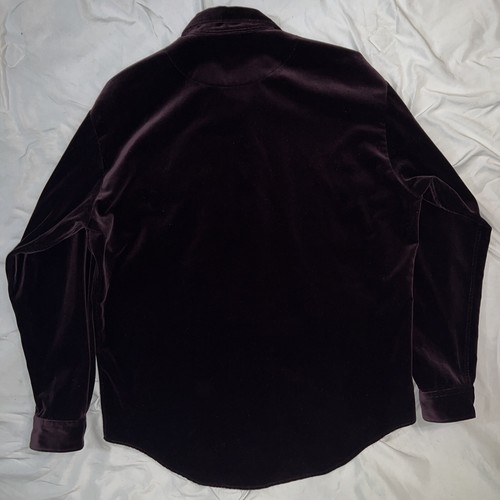 Polo Ralph Lauren Armond Burgundy Velvet Smoking Dinner Button Shirt rare M