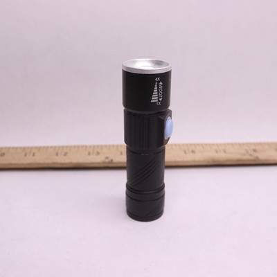 Portable UV Flashlight Rechargeable Light Aluminum Black -  Missing String