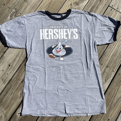 Vtg Hershey Park Ringer T Shirt Property Of Hersheys Anvil Tag Lg Pennsylvania