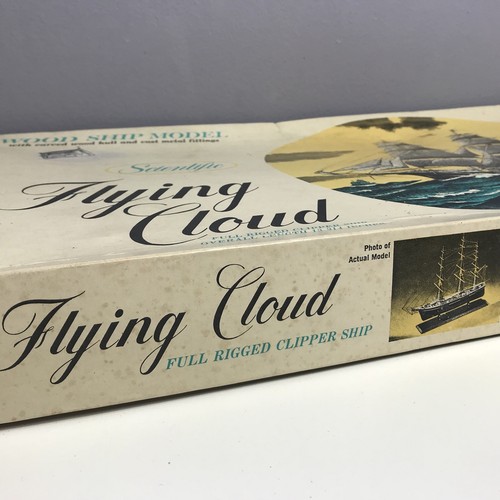 Flying Cloud Scientific Wood Clipper Ship Model Kit 167 New In Worn VTG Box Rare
