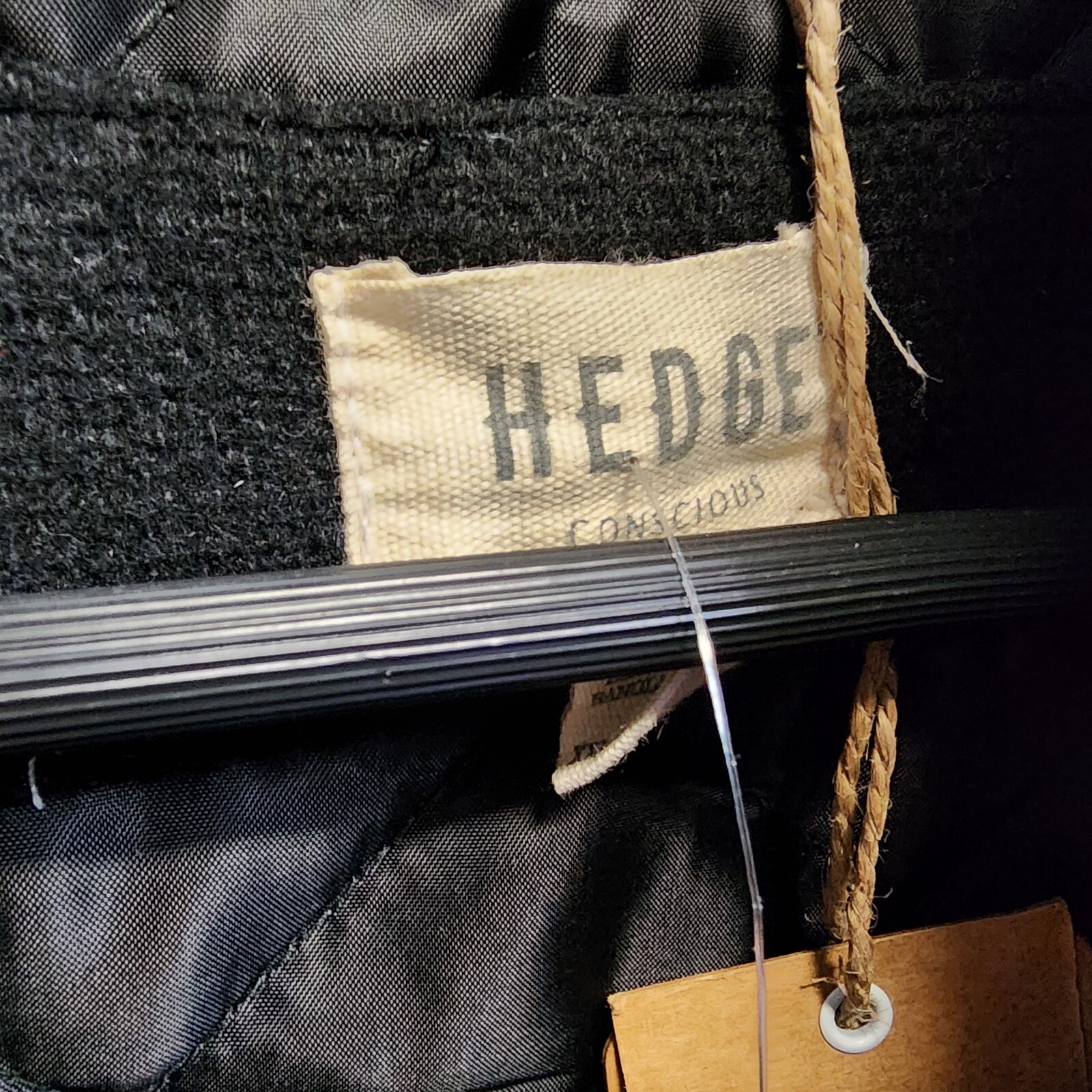 Hedge Conscious Zip Insert Hooded Jacket Men's XXL Black Wool Blend Button Front - Picture 5 of 15