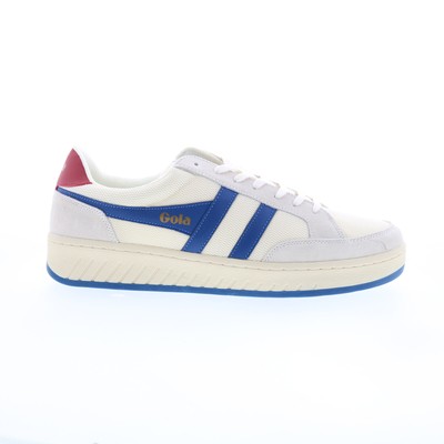 Мужские кроссовки Gola Superslam Mesh CMB356 из белой замши на шнуровке в стиле лайфстайл