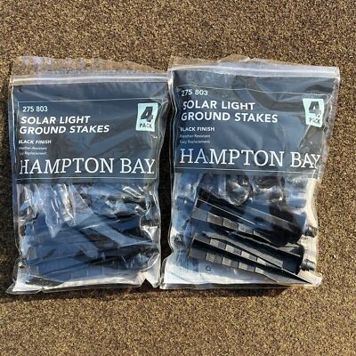 Lot Of 2 Packs Of 4 Hampton Bay Solar Light Ground Stakes Adapters Black 275 803