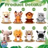 HyDren 24 Pcs Mini Stuffed Forest Animals Bulk Jungle Animal 4.8 Inch Lovely Toys Lion Tiger Elephant Giraffe Plush for Classroom Gift Stockings Filler Christmas(Single Style)