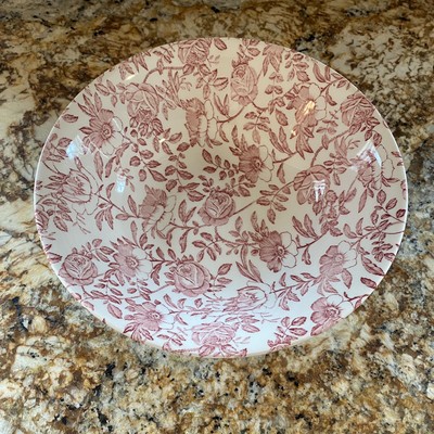 Churchill Pink Peony Chintz England serving circle bowl, chip & repair underside